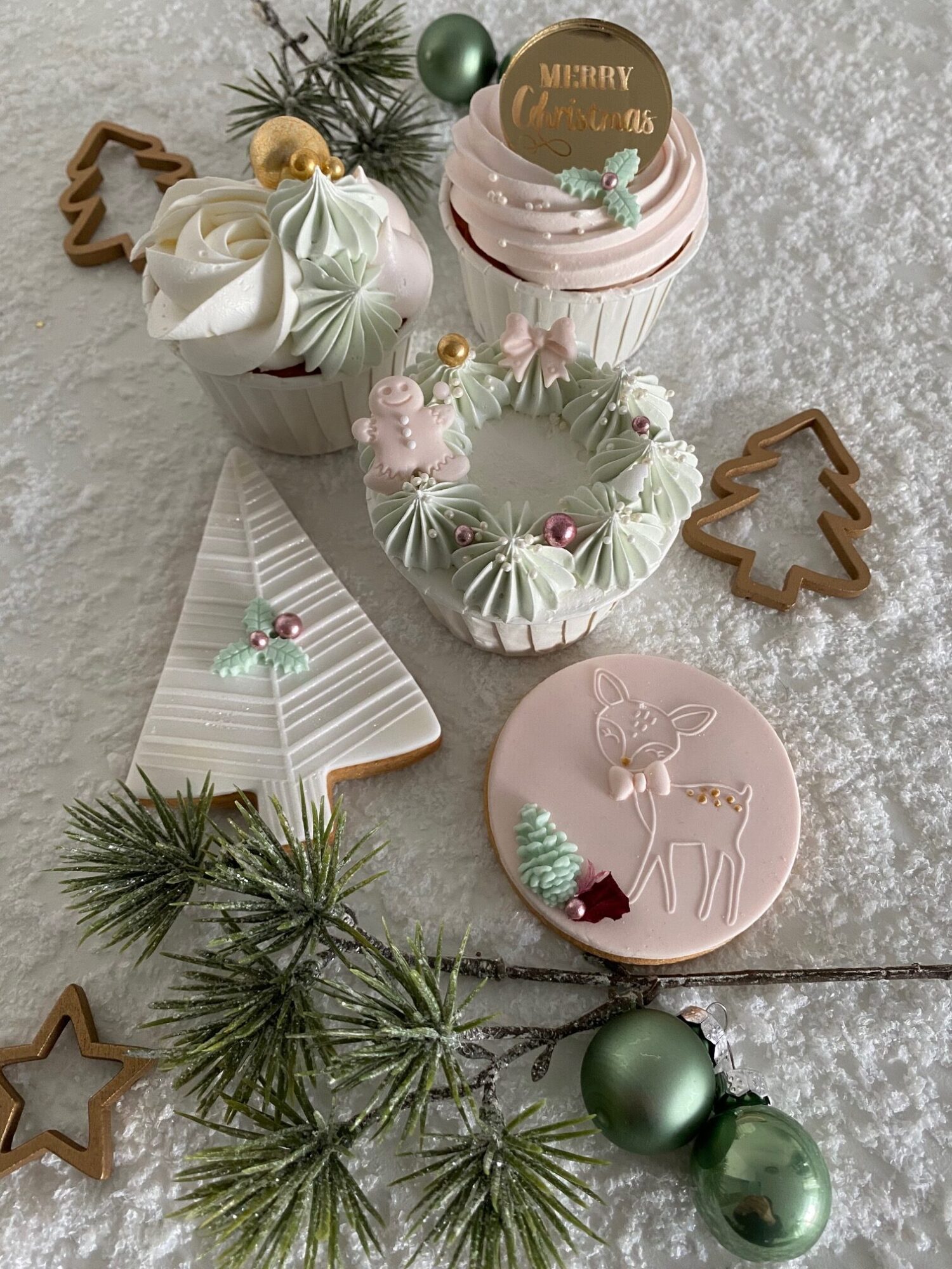 Merry Christmas cupcaketopper (10 stuks) - Afbeelding 4