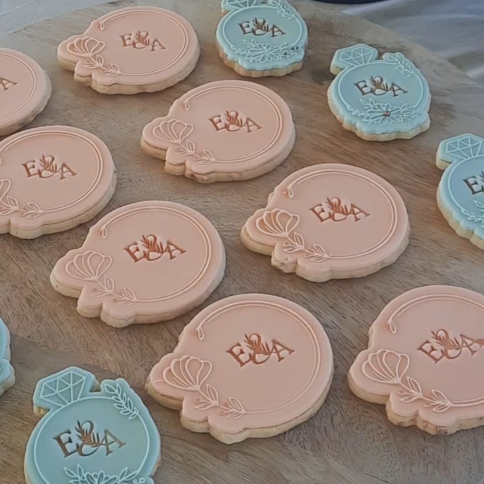Sierlijke cirkel Fondantstempel met bloem
